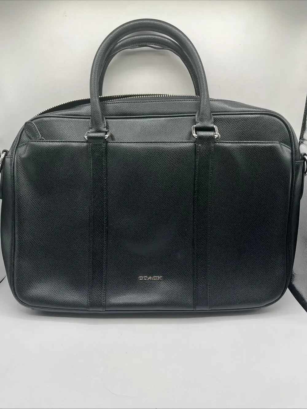 Coach Metropolitan Black Leather Briefcase Handbag Laptop Bag AS IS DAMAGED READ
